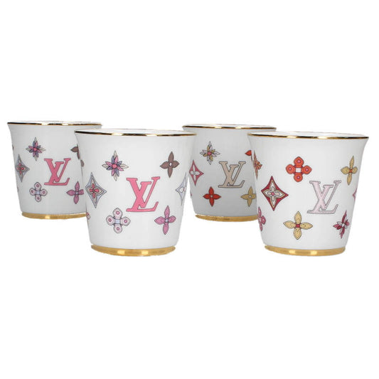 LOUISVUITTON GI0876 Monogram Cups Set of 4 White