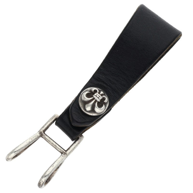 Chrome Hearts Flare Leather Belt Loop Black x Silver