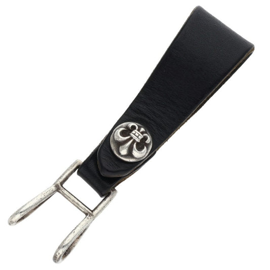 Chrome Hearts Flare Leather Belt Loop Black x Silver