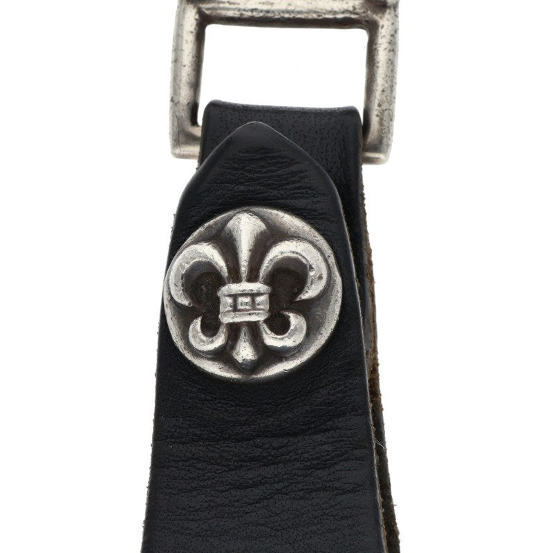 Chrome Hearts Flare Leather Belt Loop Black x Silver