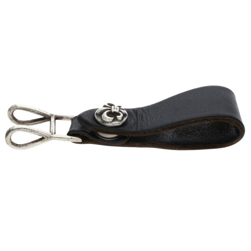 Chrome Hearts Flare Leather Belt Loop Black x Silver