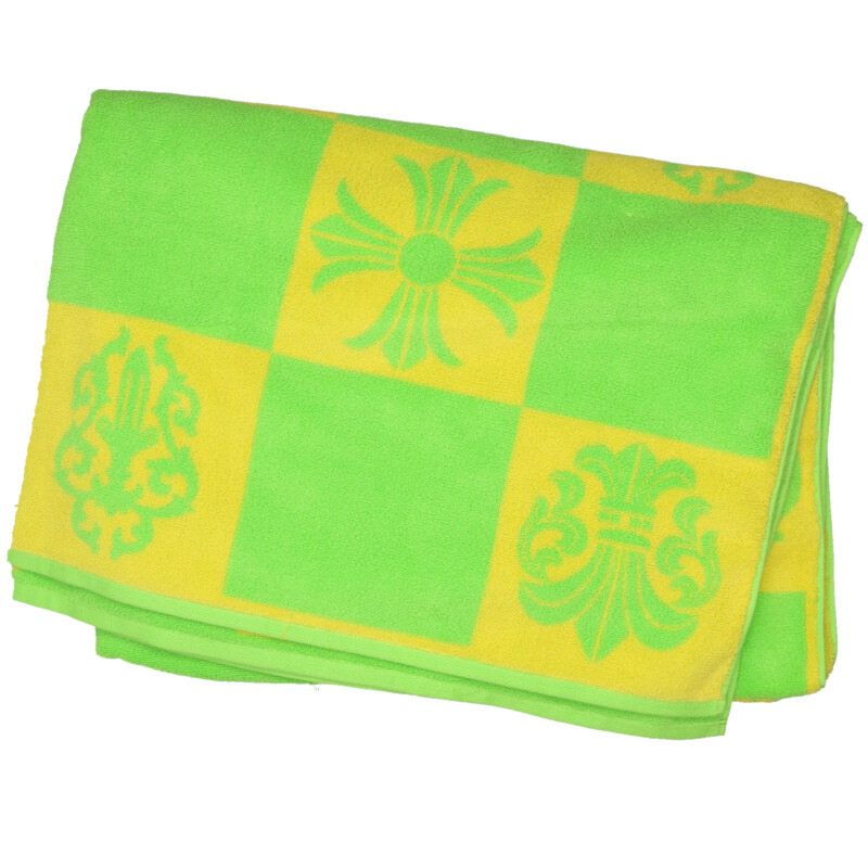 Chrome Hearts Logo All-Over Beach Towel Light Green Yellow