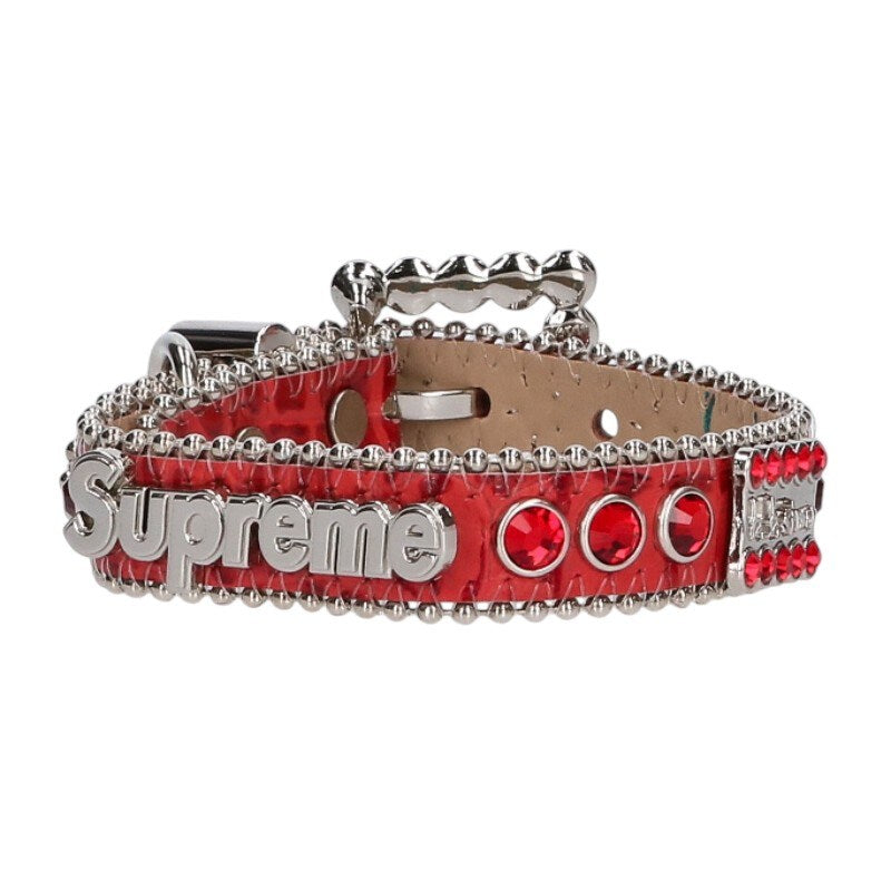Supreme Studded dog collar Red