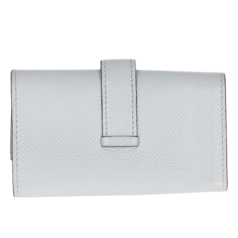 HERMES Bearn T Stamp Silver HW 4-Hook Key Case Gray/Silver