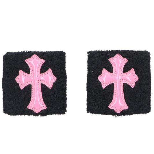 Chrome Hearts Patent fabric patch wristband Black x Pink