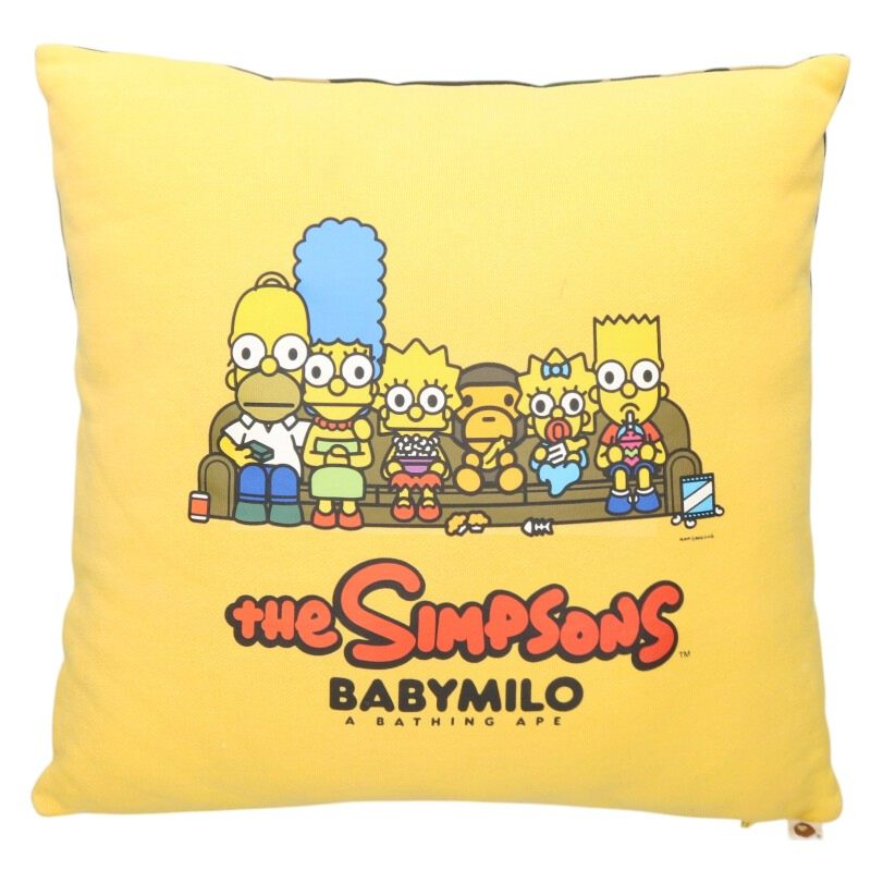A BATHING APE Character Print Camo Cushion Multi