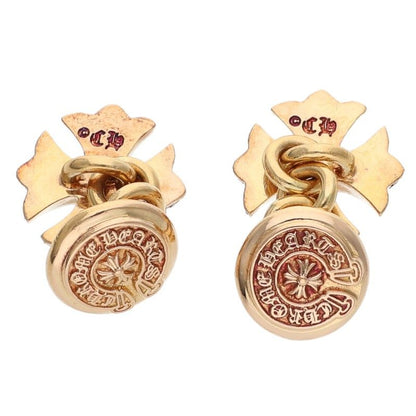 Chrome Hearts 22K CH Plus Pave Diamond Gold Cufflinks
