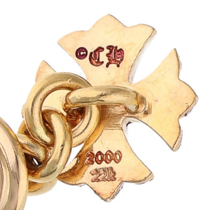 Chrome Hearts 22K CH Plus Pave Diamond Gold Cufflinks