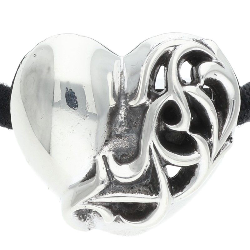 Chrome Hearts 925 Silver Heart Button Concho Hair Tie