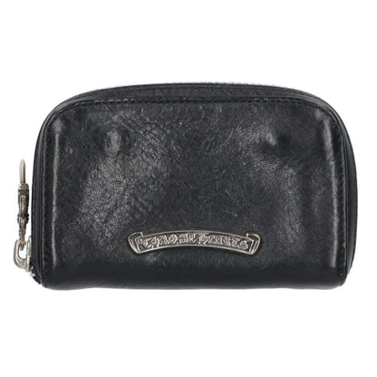 Chrome Hearts Dagger Round Zip Leather Coin Size ONE SIZE