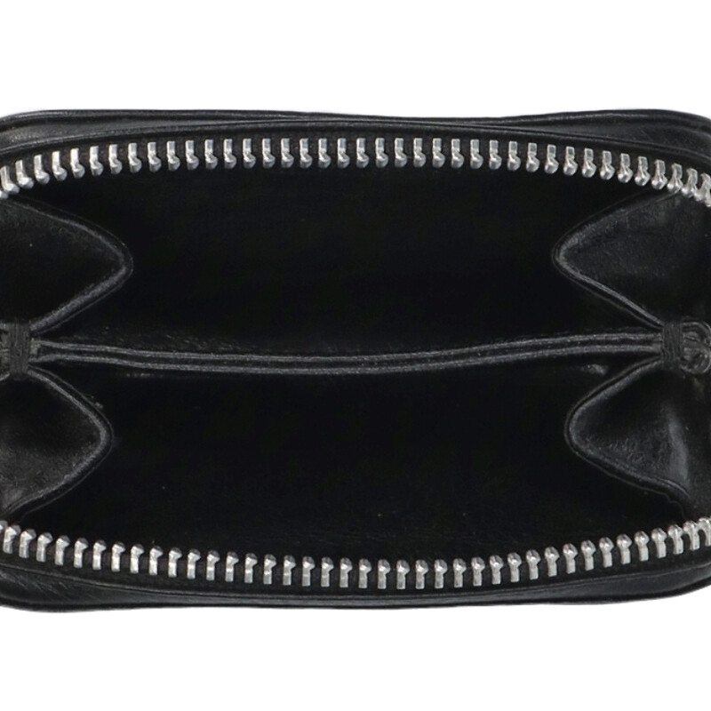 Chrome Hearts Dagger Round Zip Leather Coin Size ONE SIZE