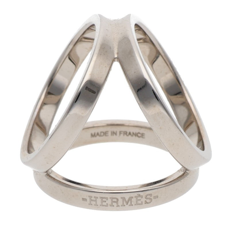HERMES Trio Silver Scarf Ring Size ONE SIZE
