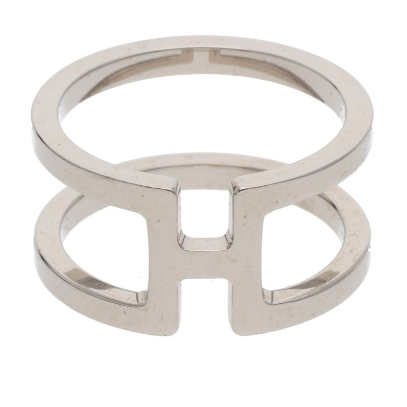 HERMES H en Rond Silver Scarf Ring Size ONE SIZE
