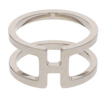 HERMES H en Rond Silver Scarf Ring Size ONE SIZE