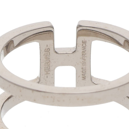 HERMES H en Rond Silver Scarf Ring Size ONE SIZE
