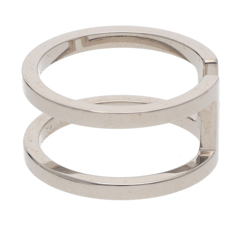 HERMES H en Rond Silver Scarf Ring Size ONE SIZE