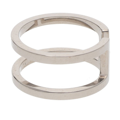 HERMES H en Rond Silver Scarf Ring Size ONE SIZE