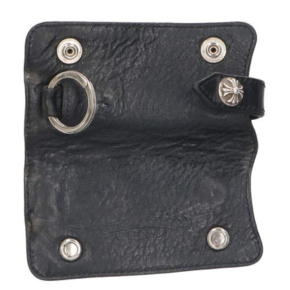 Chrome Hearts Cross Ball Button Leather Key Case Black