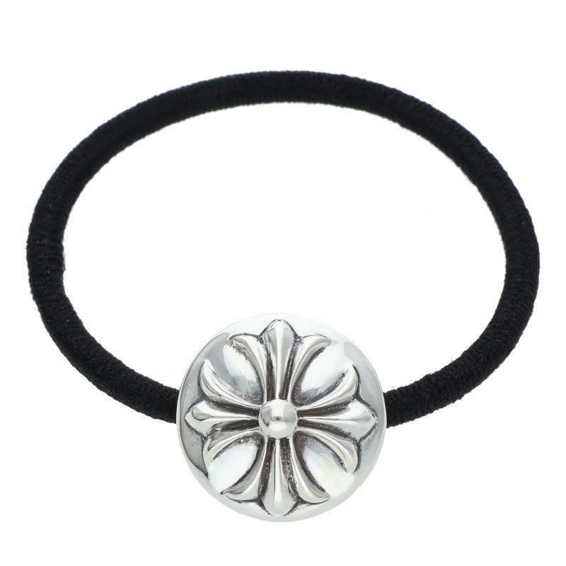 Chrome Hearts Black/Silver 925 Cross Ball Button Hairband