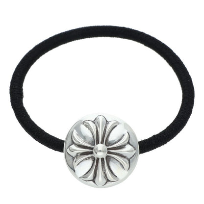 Chrome Hearts Black/Silver 925 Cross Ball Button Hairband