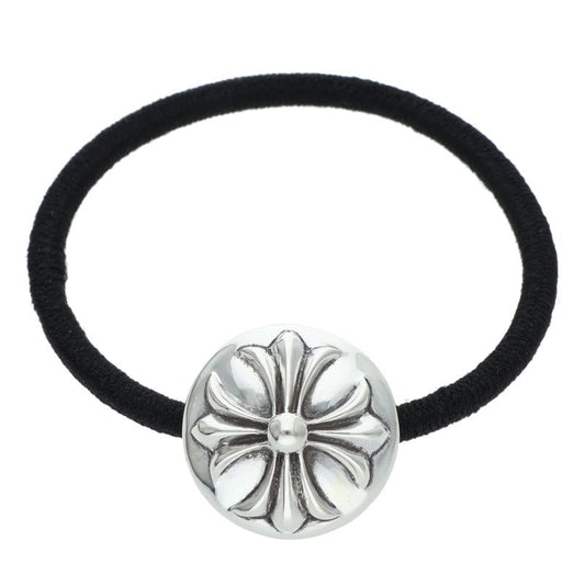 Chrome Hearts Black/Silver 925 Cross Ball Button Hairband