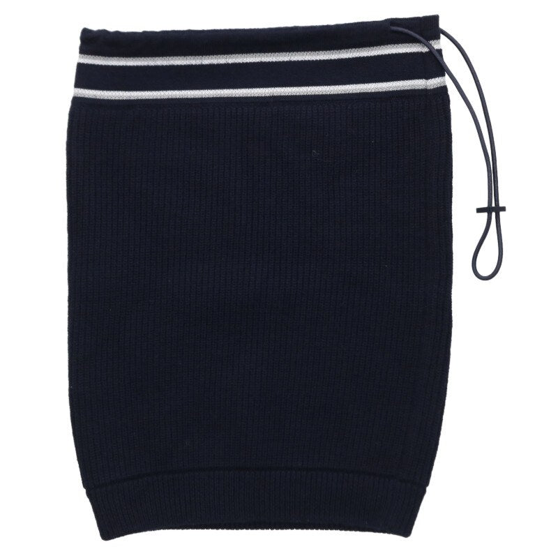 Christian Dior Logo Embroidered Wool Neck Warmer Navy Size U