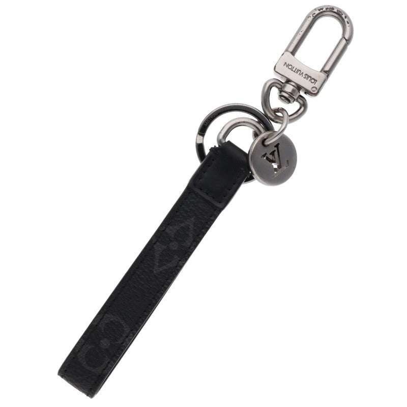 LOUISVUITTON Monogram Leather Keychain Black Wallet Size ONE SIZE