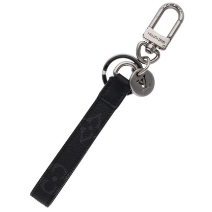 LOUISVUITTON Monogram Leather Keychain Black Wallet Size ONE SIZE
