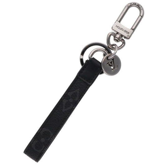 LOUISVUITTON Monogram Leather Keychain Black Wallet Size ONE SIZE