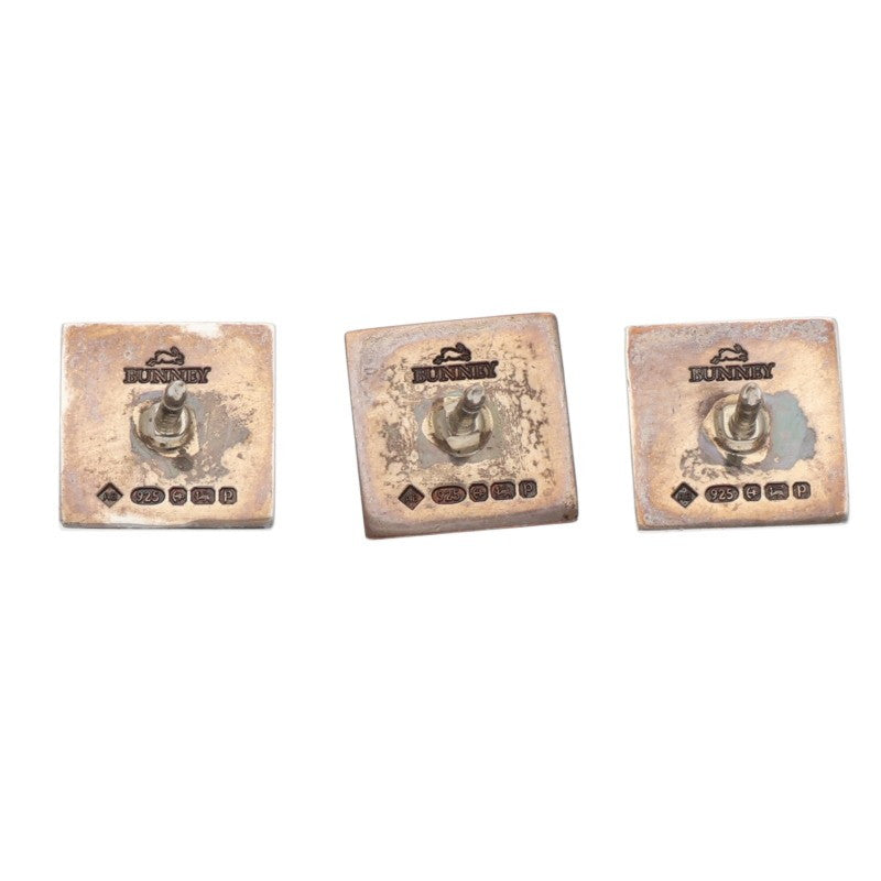 BUNNY 10mm Pyramid Studs 925 Silver Set of 3