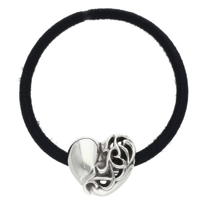 Chrome Hearts Heart Button Hair Tie Silver/Black 925