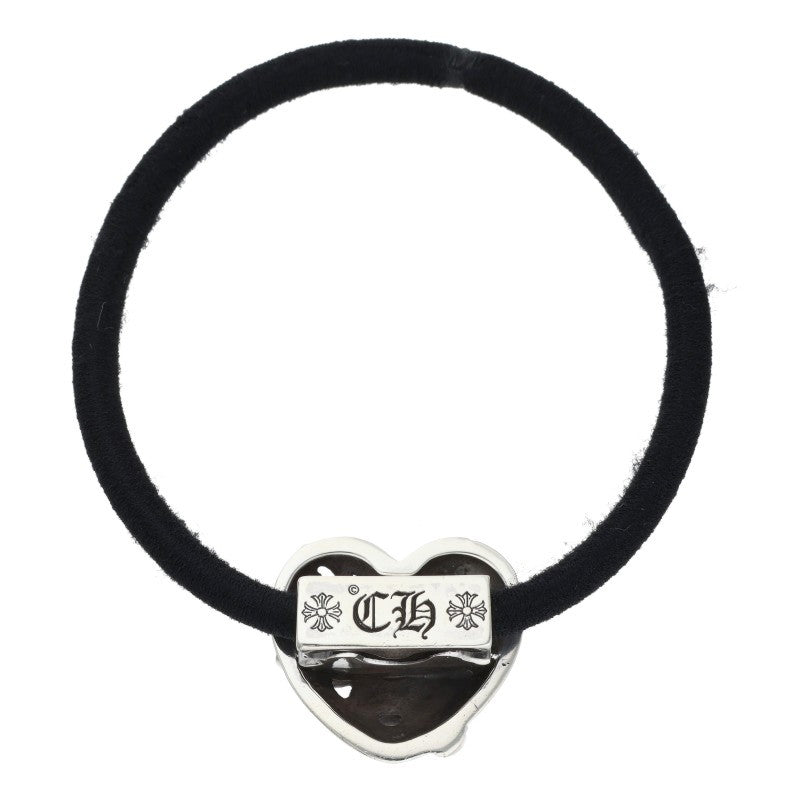 Chrome Hearts Heart Button Hair Tie Silver/Black 925