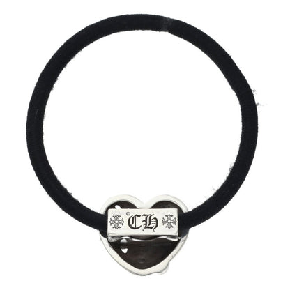 Chrome Hearts Heart Button Hair Tie Silver/Black 925