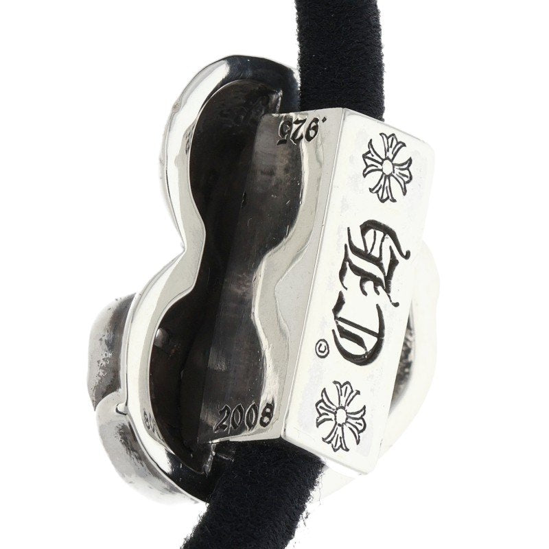 Chrome Hearts Heart Button Hair Tie Silver/Black 925
