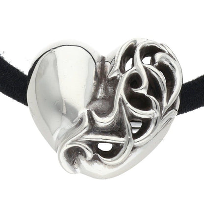 Chrome Hearts Heart Button Hair Tie Silver/Black 925