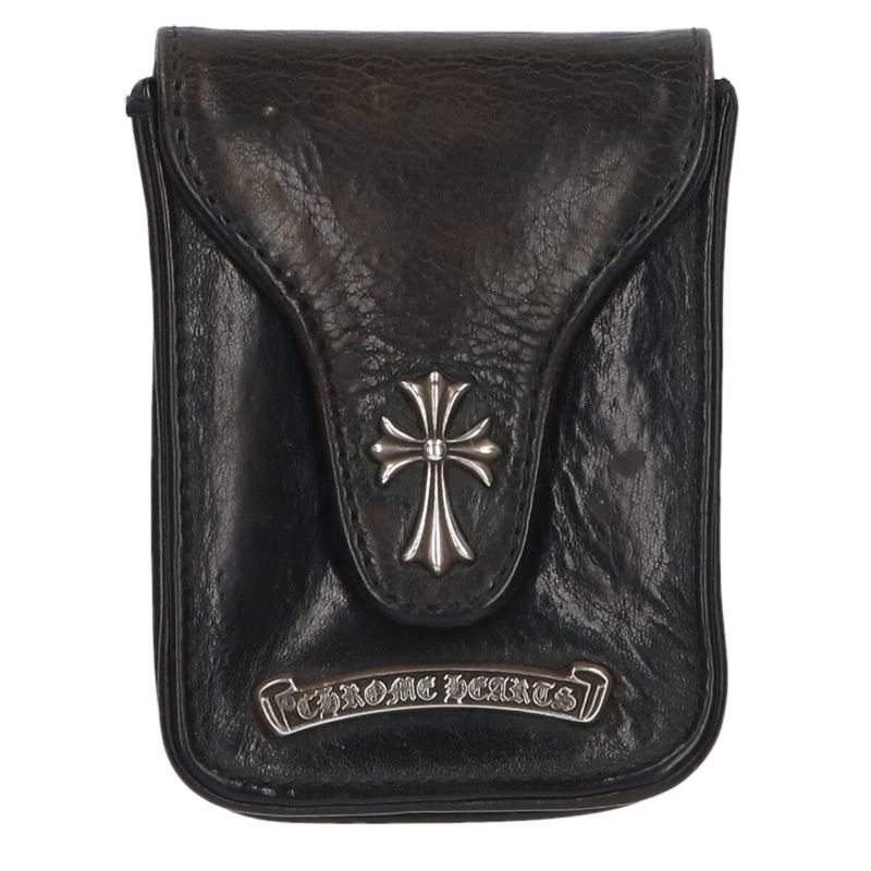 Chrome Hearts Logo Plate Leather Cigarette Case