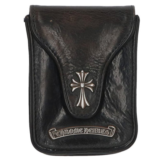 Chrome Hearts Logo Plate Leather Cigarette Case