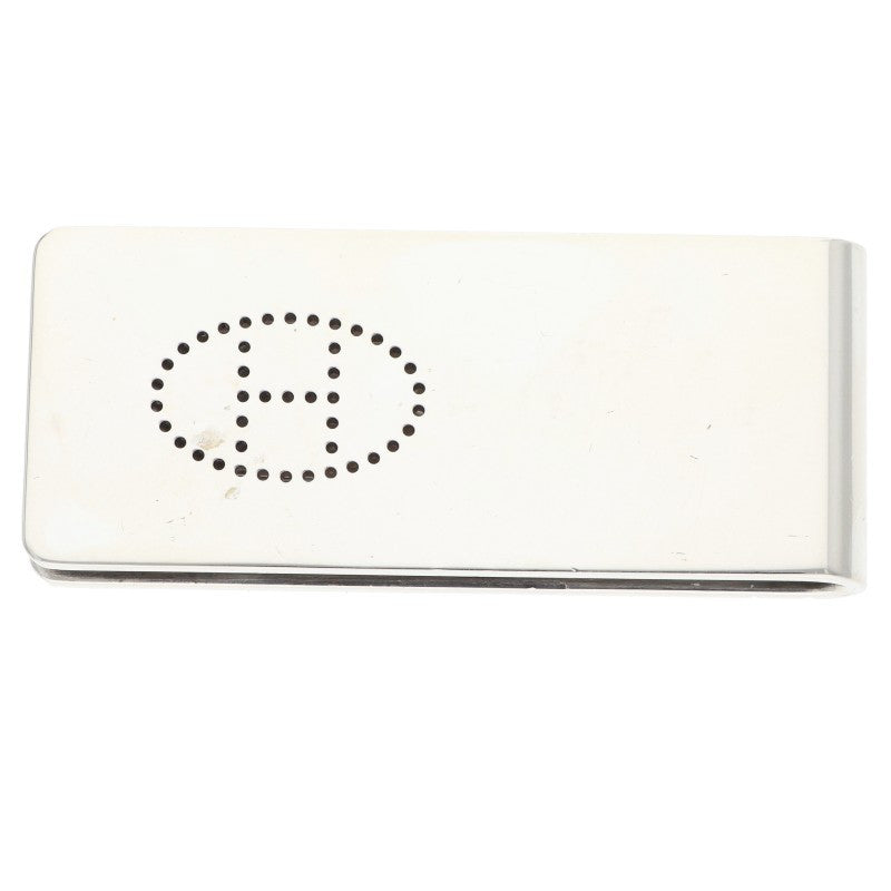 HERMES Evelyne Punching H Logo Silver Money Clip