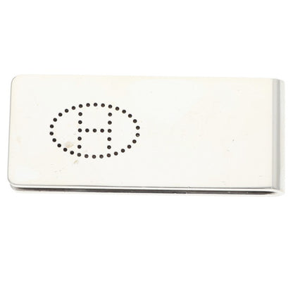HERMES Evelyne Punching H Logo Silver Money Clip