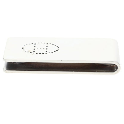 HERMES Evelyne Punching H Logo Silver Money Clip