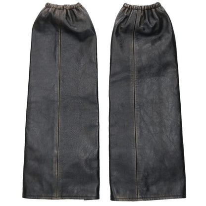 miumiu MPY058 S000 Leather Arm Warmers Black Size 38