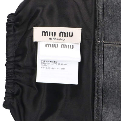 miumiu MPY058 S000 Leather Arm Warmers Black Size 38