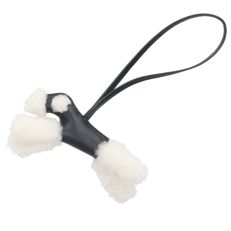 HERMES Black/White Buddy Charm K Stamp Size ONE SIZE