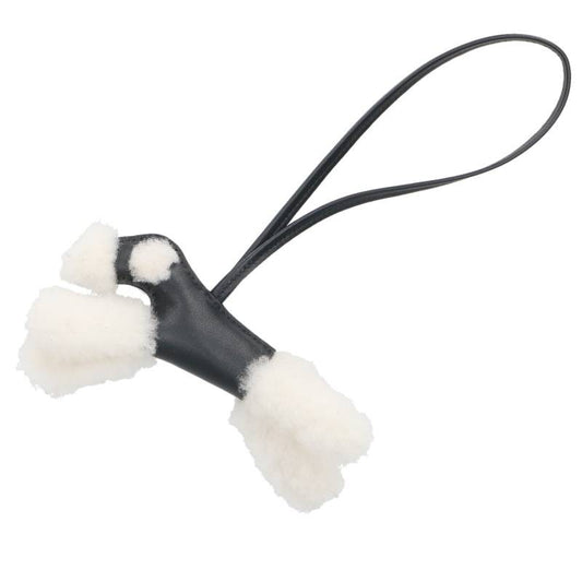 HERMES Black/White Buddy Charm K Stamp Size ONE SIZE