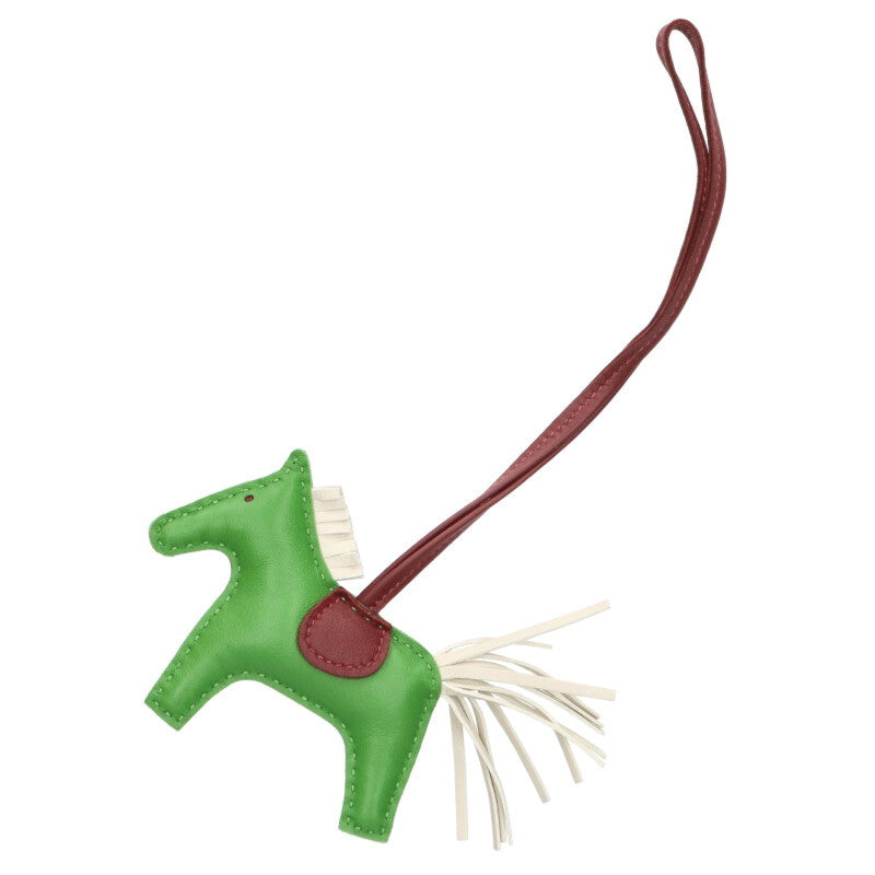 HERMES Rodeo PM Leather Bag Charm Green/Brown Size ONE SIZE