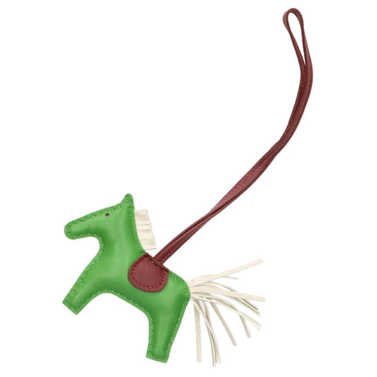 HERMES Rodeo PM Leather Bag Charm Green/Brown Size ONE SIZE