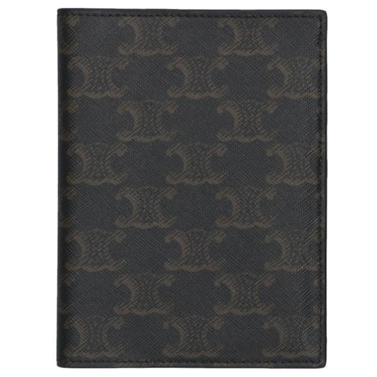CELINE Triomphe Canvas Passport Holder Brown Size ONE SIZE