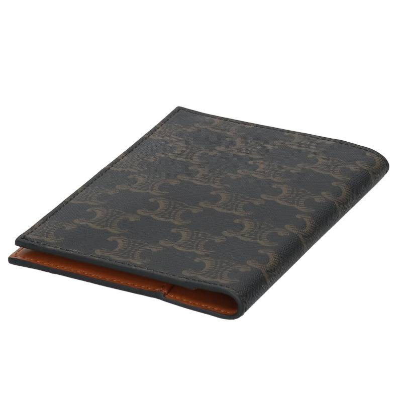 CELINE Triomphe Canvas Passport Holder Brown Size ONE SIZE