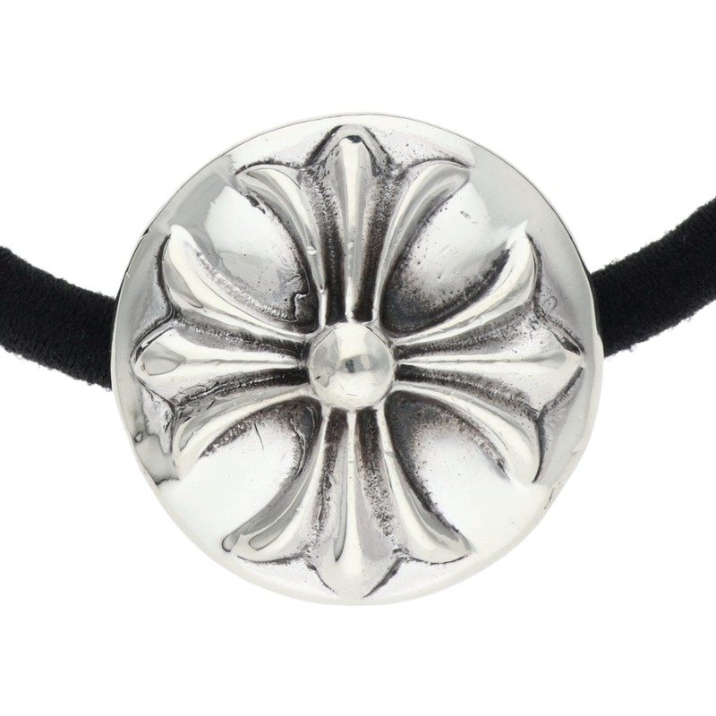 Chrome Hearts 925 Silver Cross Ball Button Hair Concho