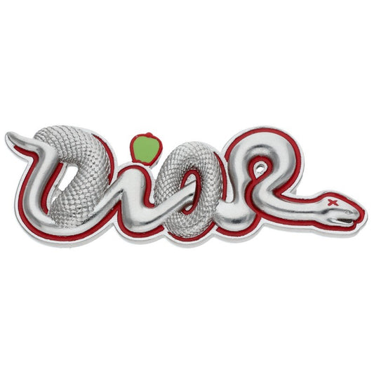 DIOR KAWS Snake Logo Brooch Silver